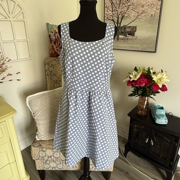 The Limited Blue and White Sleeveless Sundress - Picture 1 of 8